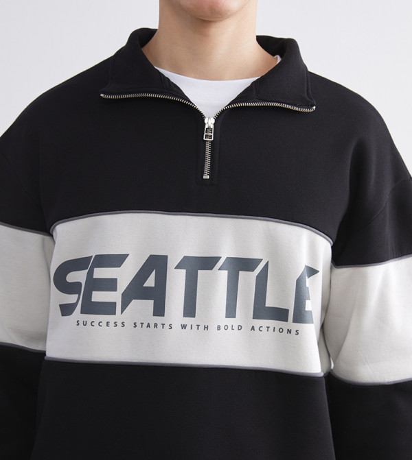 LC Waikiki  Hoodies & Sweatshirts - Black Sweatshirts