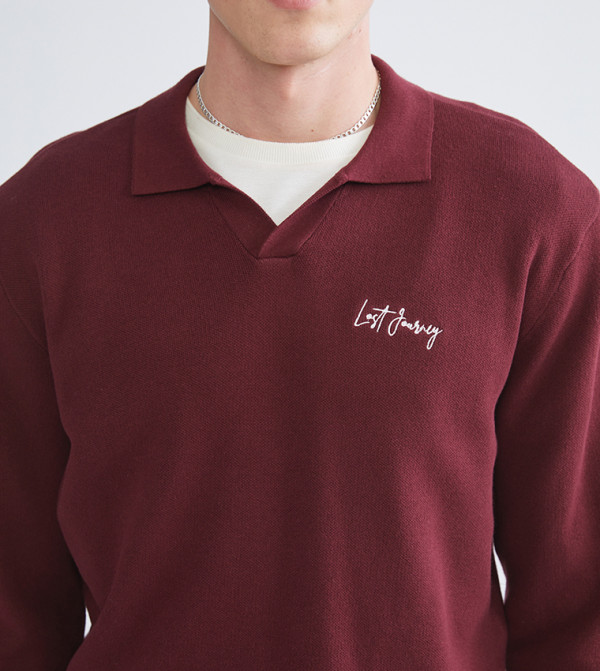 LC Waikiki  Sweaters & Cardigans - Maroon Sweaters