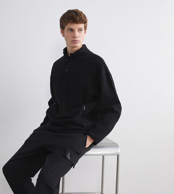 LC Waikiki  Hoodies & Sweatshirts - Black Sweatshirts