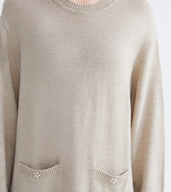 LC Waikiki  knit-notes - Beige Midi Dresses