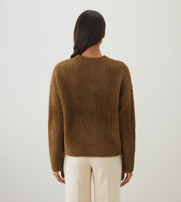 LC Waikiki  Clothing - Khaki Round Neck Sweaters