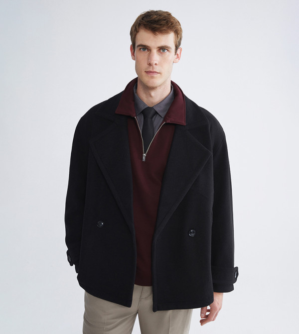 LC Waikiki  Overcoats - Black Overcoats