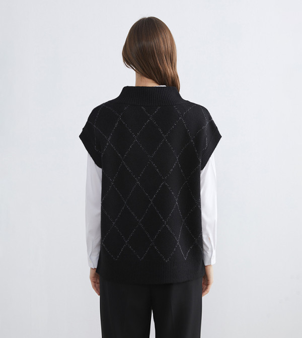 اٍل سي واي كيكي  سترات - أسود V-neck Sweaters