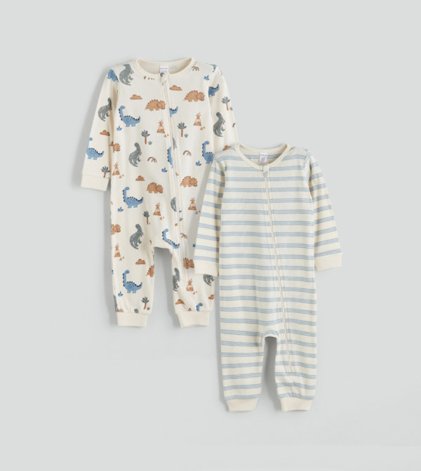 LC Waikiki Onepiece & Bodysuits - Cream Sleep Suits
