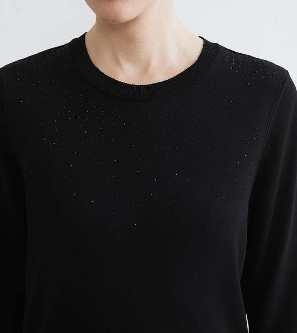 LC Waikiki  Sweaters & Cardigans - Black Round Neck Sweaters