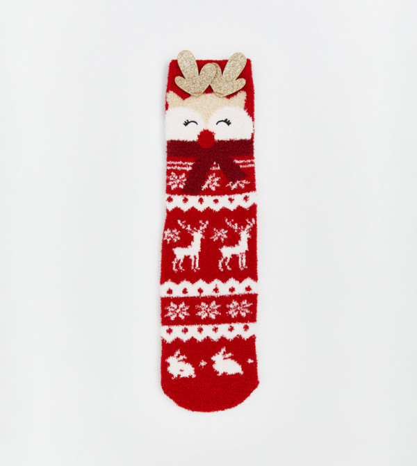 اٍل سي واي كيكي - أحمر Calf Length Socks