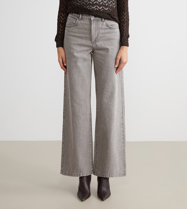 اٍل سي واي كيكي  ساق واسعة - رمادي Wide Leg Jeans