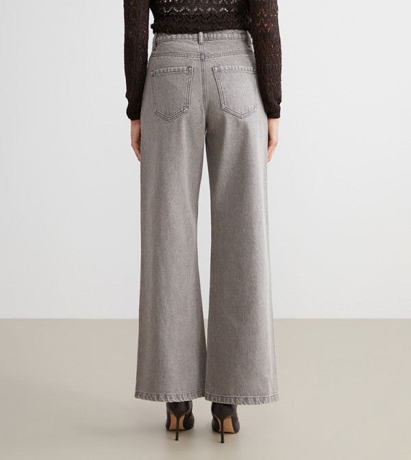 اٍل سي واي كيكي  ساق واسعة - رمادي Wide Leg Jeans