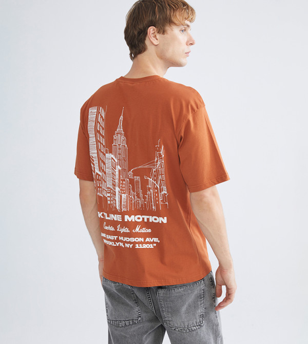 اٍل سي واي كيكي  ملابس - برتقالي  Round Neck T-Shirts