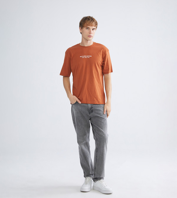 اٍل سي واي كيكي  ملابس - برتقالي  Round Neck T-Shirts