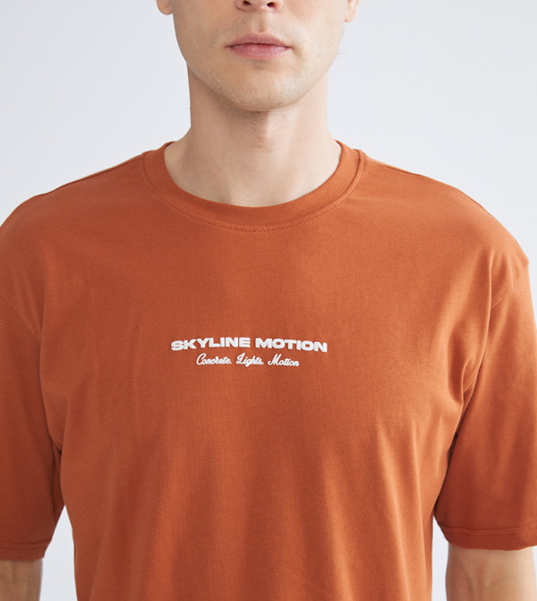 اٍل سي واي كيكي  ملابس - برتقالي  Round Neck T-Shirts