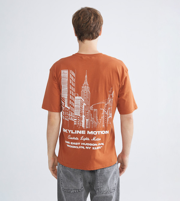 اٍل سي واي كيكي  ملابس - برتقالي  Round Neck T-Shirts