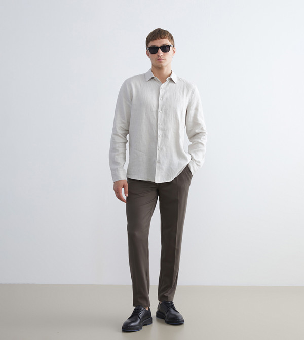 LC Waikiki Casual Shirts - Beige Long Sleeves