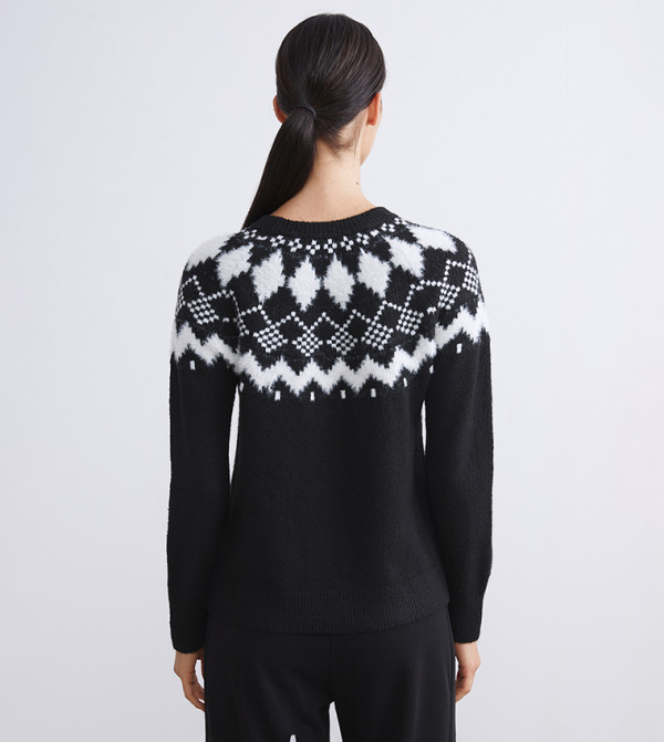 LC Waikiki  Sweaters - Black Round Neck Sweaters