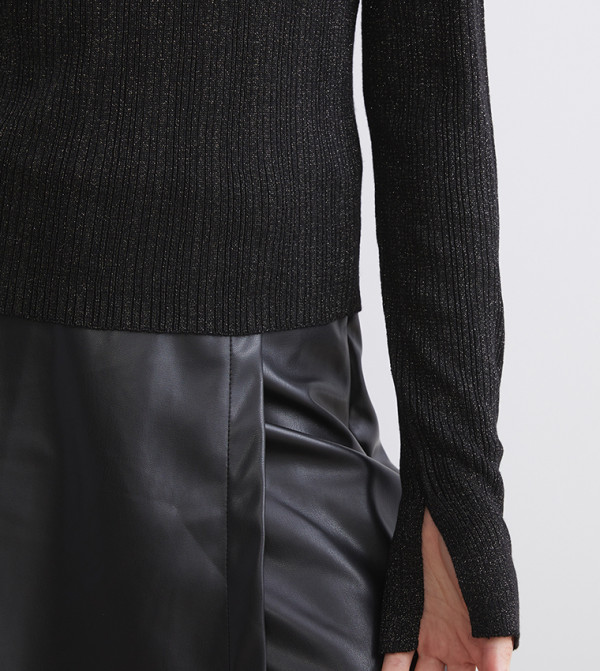اٍل سي واي كيكي  سترات - أسود Turtle neck Sweaters