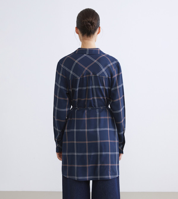LC Waikiki  checkered-plaid-w - Navy Tunics