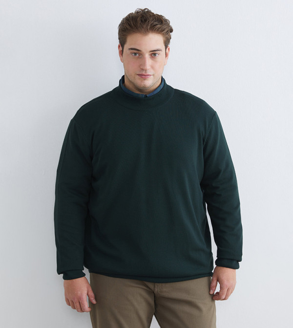 LC Waikiki  Round Neck Sweaters - Green Round Neck Sweaters