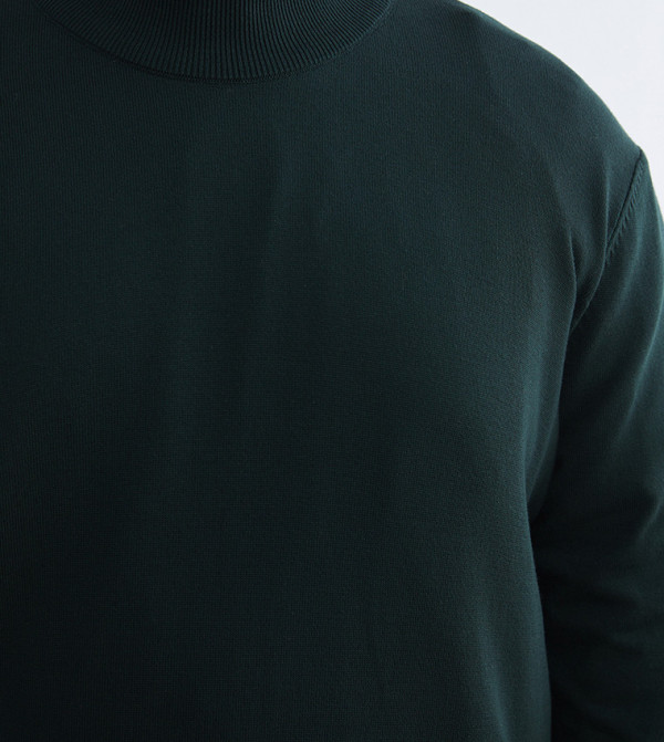LC Waikiki  Round Neck Sweaters - Green Round Neck Sweaters