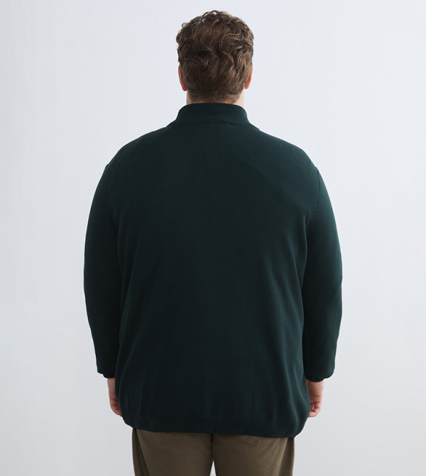 LC Waikiki  Round Neck Sweaters - Green Round Neck Sweaters