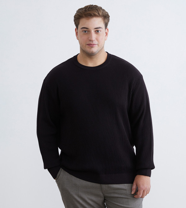 LC Waikiki  Round Neck Sweaters - Dark Brown Round Neck Sweaters