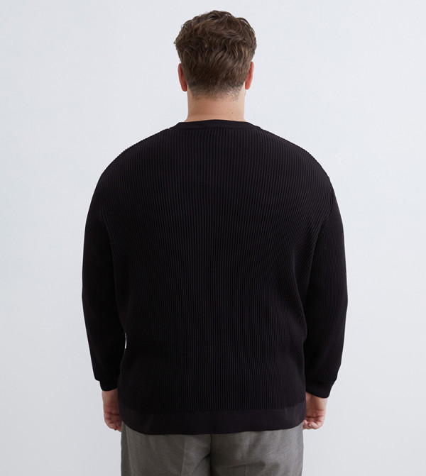 LC Waikiki  Round Neck Sweaters - Dark Brown Round Neck Sweaters