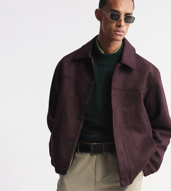 LC Waikiki  Casual Jackets - Purple Casual Jackets