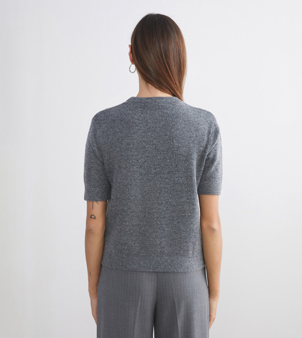 LC Waikiki  Sweaters & Cardigans - Charcoal Round Neck Sweaters