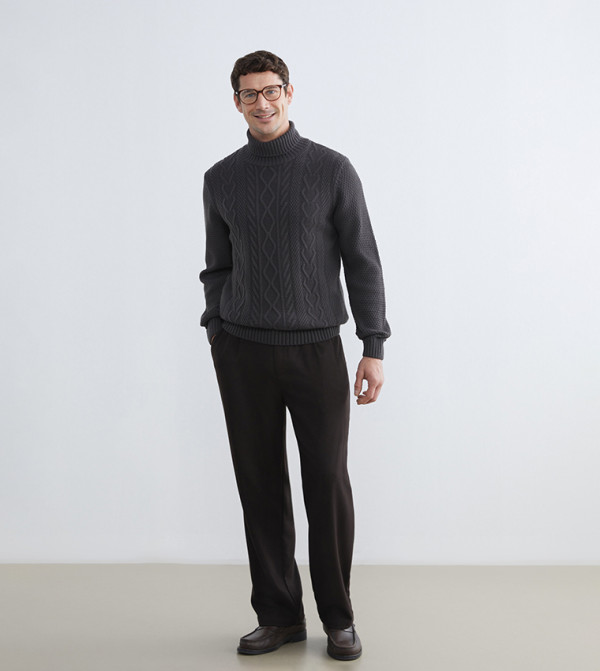 اٍل سي واي كيكي  سترات و كارديغانات  - رمادي Turtle neck Sweaters