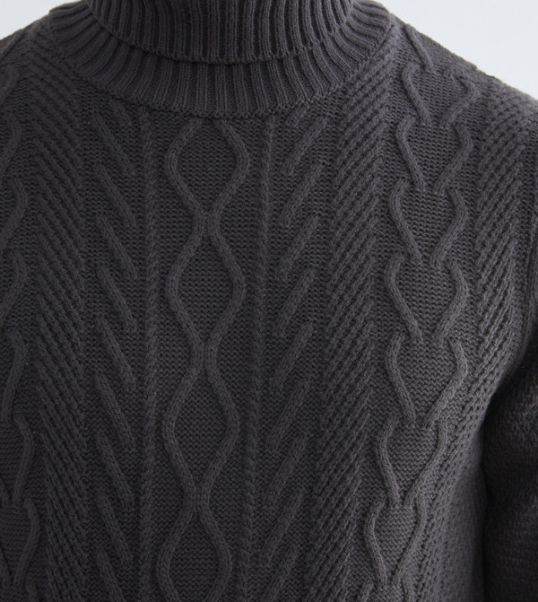 اٍل سي واي كيكي  سترات و كارديغانات  - رمادي Turtle neck Sweaters