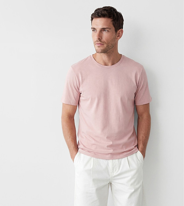 اٍل سي واي كيكي  تيشيرتات كاجوال - وردي Round Neck T-Shirts