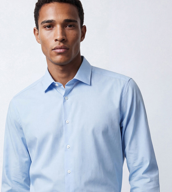 LC Waikiki  Formal Shirts - Light Blue Long Sleeves