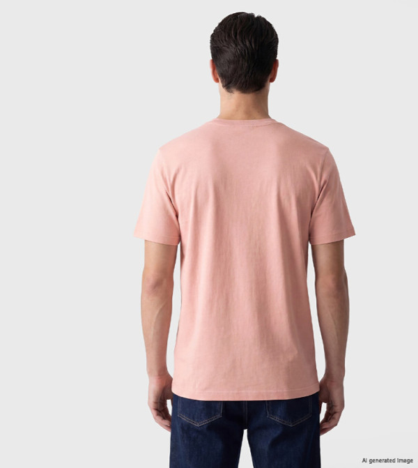 LC Waikiki V-Neck T-Shirts - Peach V-Neck T-Shirts