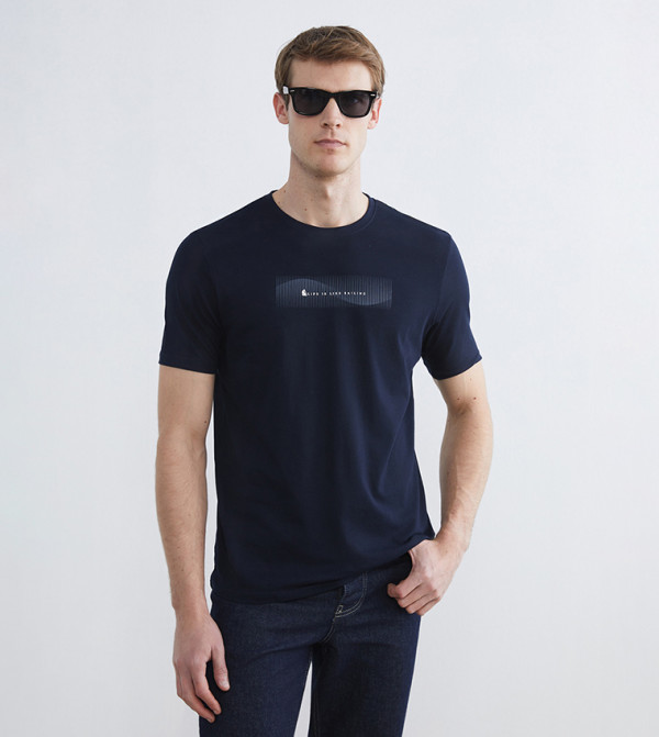 LC Waikiki LC Waikiki - Navy Round Neck T-Shirts