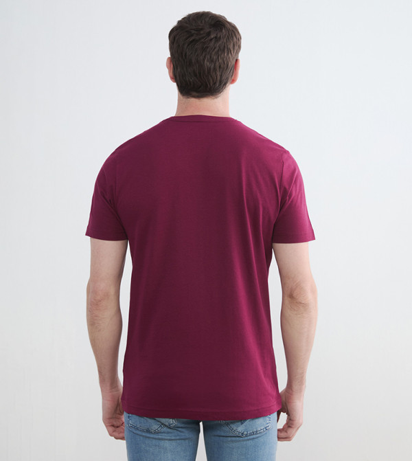 LC Waikiki - Red V-Neck T-Shirts