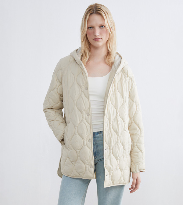 LC Waikiki  Puffer & Quilted Jackets - Beige Puffer & Quilted Jackets