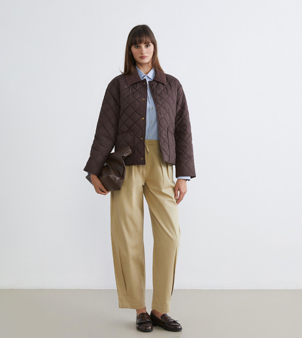 LC Waikiki  Puffer & Quilted Jackets - Dark Brown Puffer & Quilted Jackets