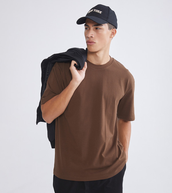 LC Waikiki LC Waikiki - Brown Round Neck T-Shirts