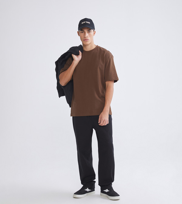LC Waikiki LC Waikiki - Brown Round Neck T-Shirts