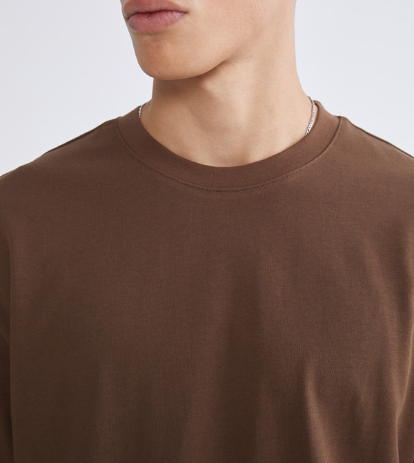 LC Waikiki LC Waikiki - Brown Round Neck T-Shirts