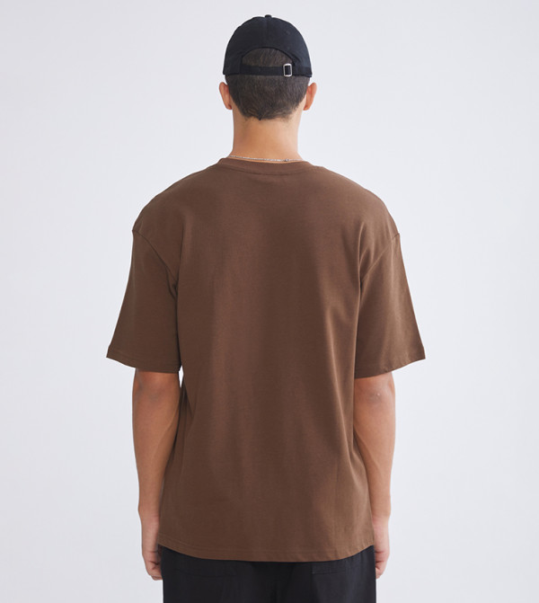LC Waikiki LC Waikiki - Brown Round Neck T-Shirts
