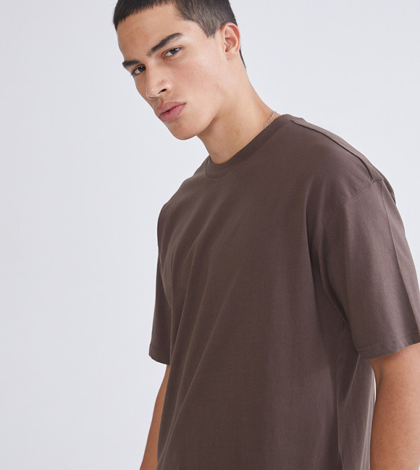 LC Waikiki LC Waikiki - Brown Round Neck T-Shirts