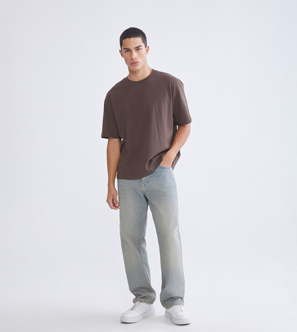 LC Waikiki LC Waikiki - Brown Round Neck T-Shirts