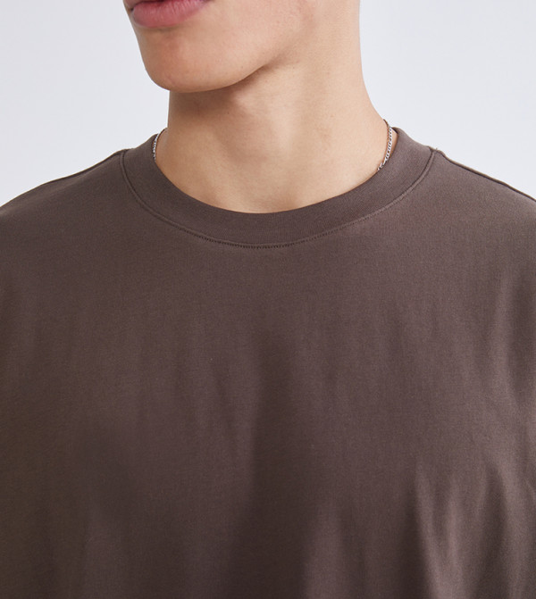 LC Waikiki LC Waikiki - Brown Round Neck T-Shirts