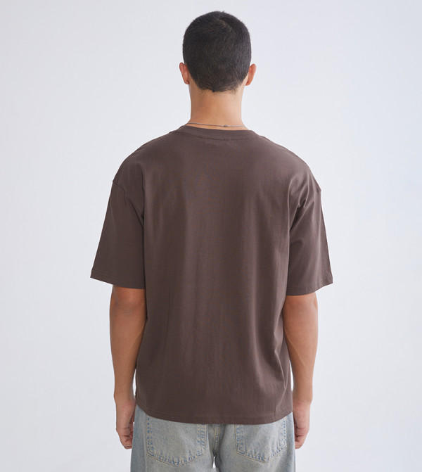 LC Waikiki LC Waikiki - Brown Round Neck T-Shirts