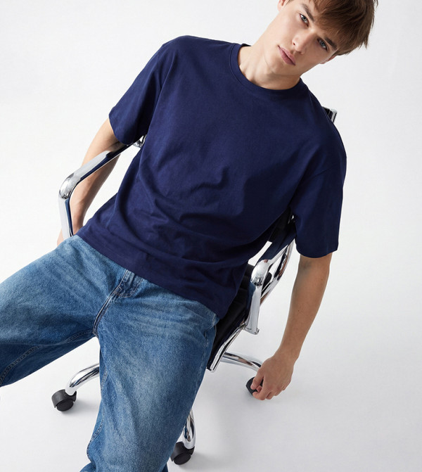 اٍل سي واي كيكي اٍل سي واي كيكي - كحلي Round Neck T-Shirts