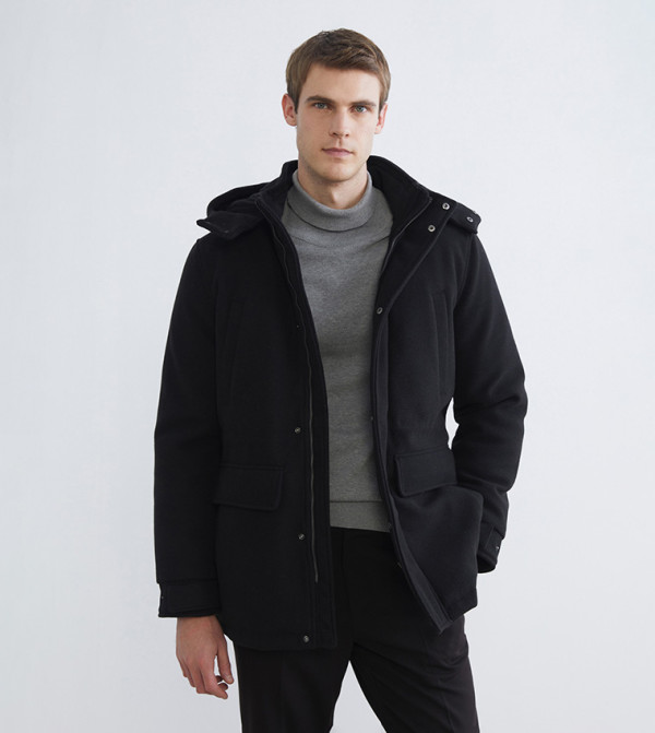 LC Waikiki  Overcoats - Black Overcoats