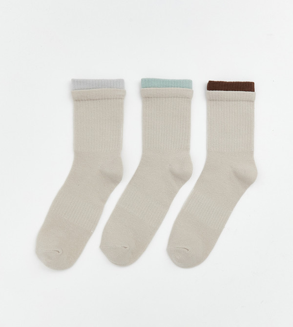 اٍل سي واي كيكي  جوارب للمنتصف الساق  - رمادي Calf Length Socks
