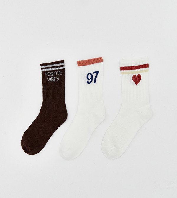 اٍل سي واي كيكي  جوارب للمنتصف الساق  - متعدد Calf Length Socks
