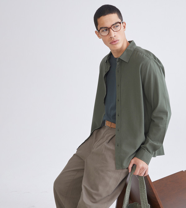 LC Waikiki  Casual Shirts - Khaki Long Sleeves