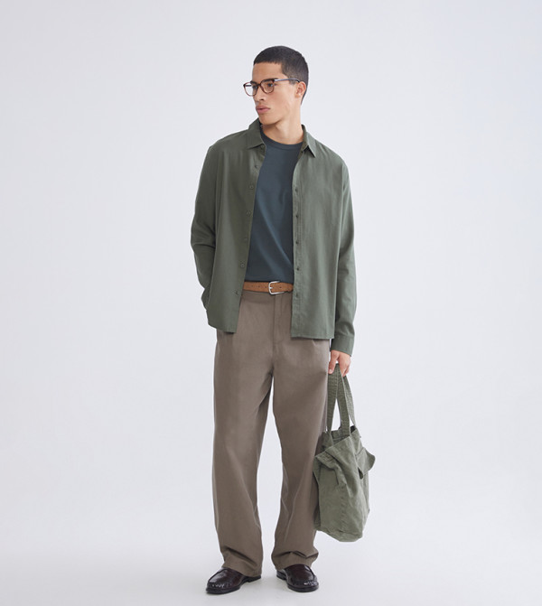 LC Waikiki  Casual Shirts - Khaki Long Sleeves